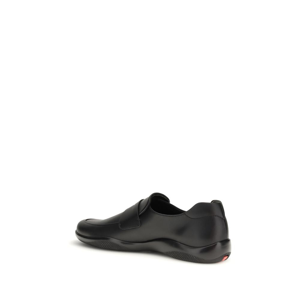 Prada Black Calf Leather Slip On Loafers - SS26 (Ref. PR4D3612FD001070F0002) - Back view