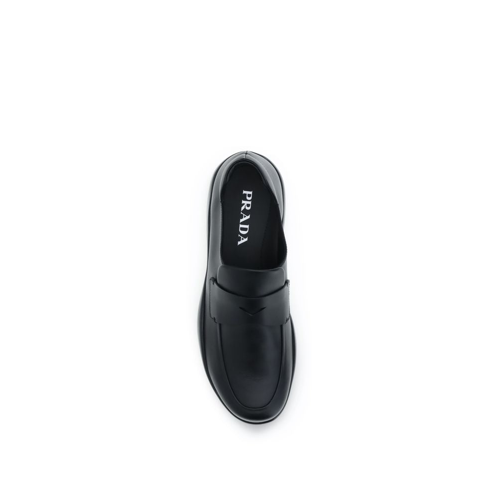 Prada Black Calf Leather Slip On Loafers - SS26 (Ref. PR4D3612FD001070F0002) - Detail view